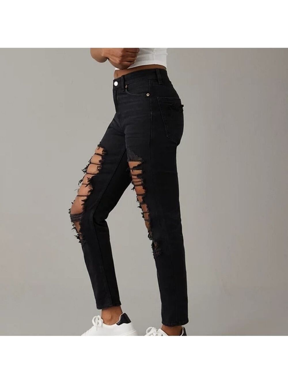 AE Strigid Ripped Mom Jean - Picture 3 of 11